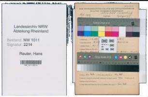 Entnazifizierung Hans Reuter , geb. 04.10.1914 (Finanzangestellter)