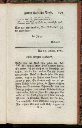 Am 10. Julius, 1752. - Am 21. Jul. 1747.