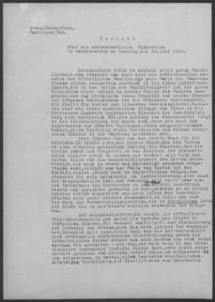 Hohenhaslach: Visitationsbericht mit Pfarrbericht 1949