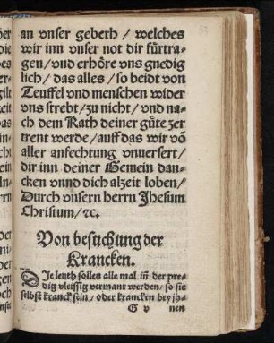 Von besuchung der Krancken