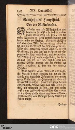 XIX. Hauptstück. Von den Wissenschaften.