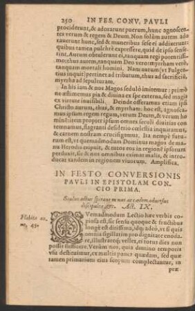In Festo Conversionis Pauli In Epistolam ...