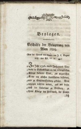 Geschichte der Belagerung von Wien 1529.