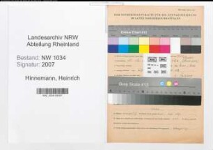 Entnazifizierung Heinrich Hinnemann , geb. 17.12.1911 (Oberfeldwebel)