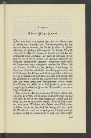 Anhang. Eine Plauderei