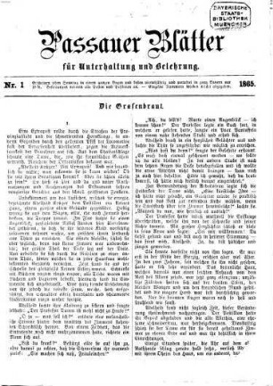 Passauer Blätter für Unterhaltung und Belehrung, 1865
