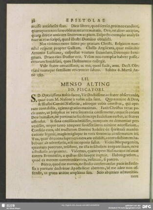 LII. Menso Alting. Jo. Piscatori