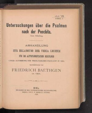 VII. [Dissertationen]