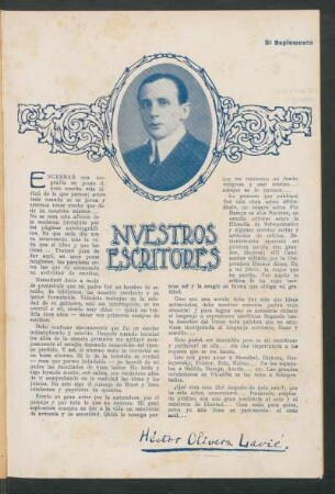 [Autobiografía] : Nuestros escritores: Héctor Olivera Lavié.