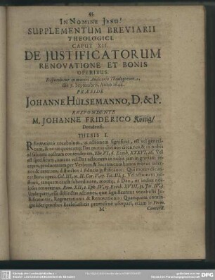 Caput XII. De Justificatorum Renovatione Et Bonis Operibus