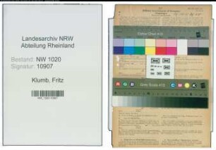 Entnazifizierung Fritz Klumb , geb. 26.05.1901 (Rektor)