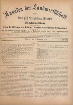 No. 6. Berlin, den 8. Februar 1871. XI. Jahrgang.