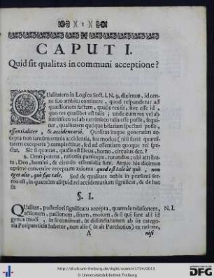 Caput I. Quid sit qualitas in communi acceptione?