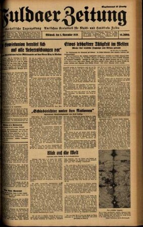 Ausgabe vom Mittwoch, den 08. November 1939.