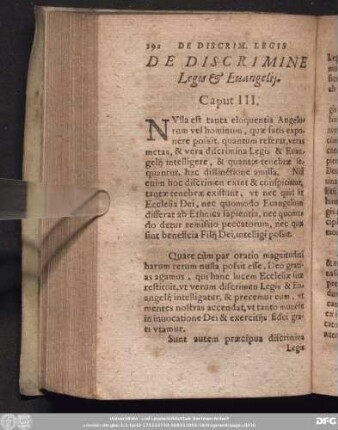 De Discrimine Legis [et] Evangelii. Caput III.