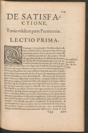 De Satisfactione. Tertia videlicet parte Poenitentiae.