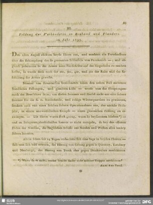 III. Feldzug der Verbündeten in Braband und Flandern im Jahr 1793