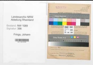 Entnazifizierung Johann Frings , geb. 26.11.1899 (Polizeibeamter)