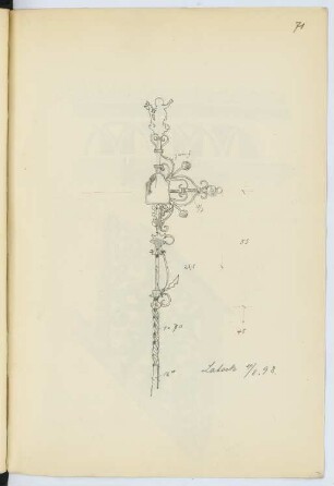Grabkeuz, Latsch: Detailansicht (aus: Skizzen- und Fotoalbum 14)