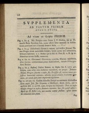 Supplementa Ad Partem Primam Operis Huius.