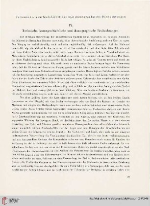 IV. Technische, kunstgeschichtliche und ikonographische Beobachtungen