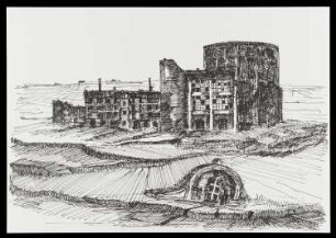 Grafik des Künstlers Herbert "Jimmy" Weitemeier aus der Mappe Neue Stadtlandschaften, o.T., 1974