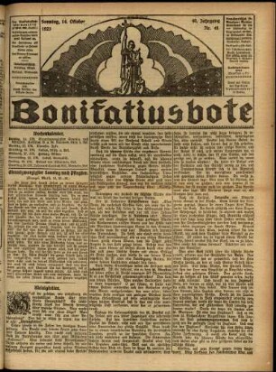 Ausgabe vom Sonntag, den 14. Oktober 1923.