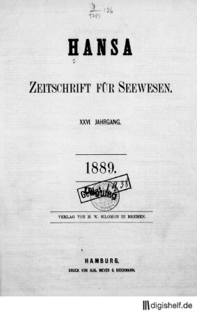 1889: 26. Jahrgang