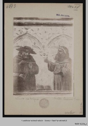 Thronende Madonna mit Kind umgeben von Heiligen : Predella