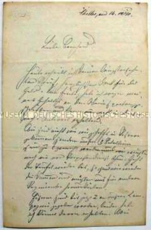 Brief an Bernhard Rostosky von Ludwig