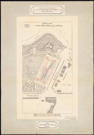 Herzogliches Museum, Braunschweig: Situationsplan von dem südlichen Teil des herzoglichen Parks