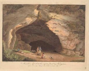 Die Höhle Diebskeller unterhalb des Berges Quirl südlich von Königstein in der Sächsischen Schweiz