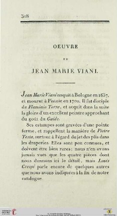 Oeuvre de Jean Marie Viani