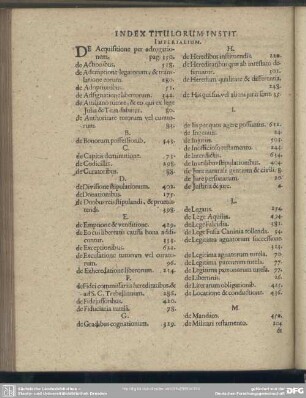 Index Titulorum Instit. Imperialium
