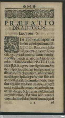 Praefatio Dn. Autoris