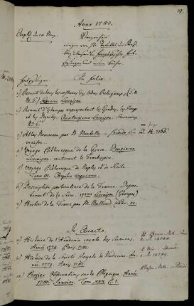 Verzeichniß einiger von Hhn Treuttel aus Straßburg übersandten französischen Fortsezungen und neuen Bücher.