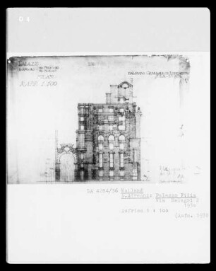 Mailand, Palazzo Fidia auf der Via Melegri 2, Aufriss