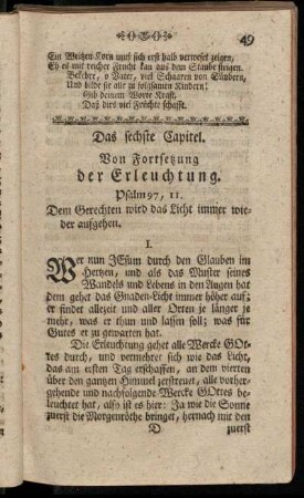 Das sechste Capitel. Von Fortsetzung der Erleuchtung.