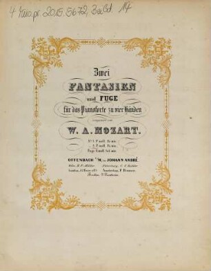 Zwei Fantasien und Fuge für das Pianoforte zu vier Händen, 2. No. 2 fmoll