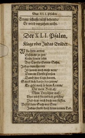 Der XLI. Psalm - Der LIV. Psalm.