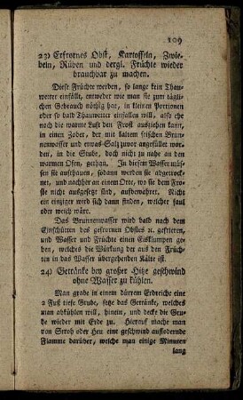 23) Erfrornes Obst, Kartoffeln, Zwiebeln, Rüben und dergl. Früchte wieder brauchbar zu machen.