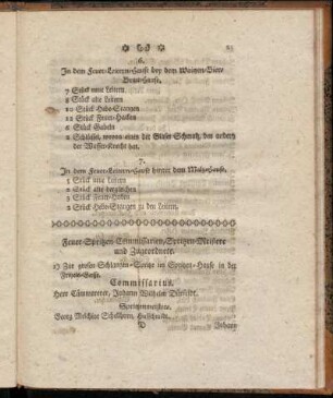 Feuer-Spritzen-Commissarien, Spritzen-Meistere und Zugeordnete.