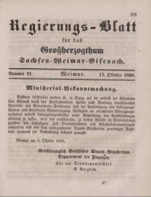 Nr. 21 : 17. Oktober 1858