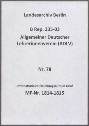 Internationales Erziehungsbüro in Genf