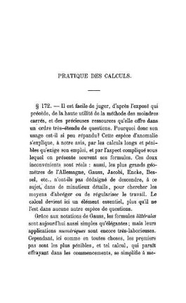 Pratique des Calculs.