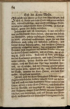 No. 3. Eyd der Korn-Messer.