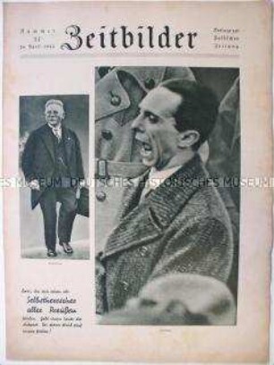 Illustrierte Beilage der "Vossischen Zeitung" zur Preußischen Landtagswahl mit Porträts von Hugenberg und Goebbels auf dem Titelblatt