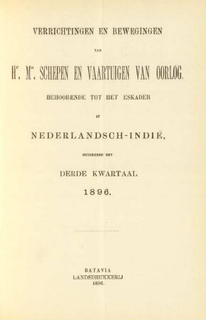 Derde Kwartaal 1896