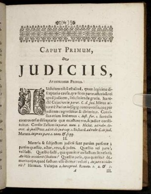 Caput Primum De Judiciis,