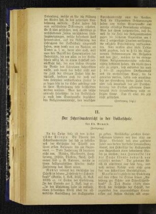 ¬Der¬ Schreibunterricht in der Volksschule : (Fortsetzung)